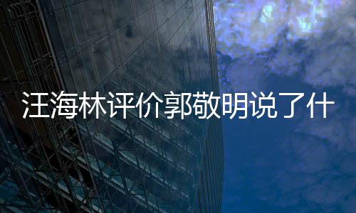 怼郭么回林评海林汪海 汪价郭敬明敬明说了什么是怎事