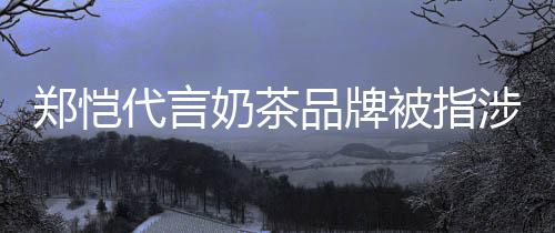 品牌茶主代言郑恺诈骗怎么奶茶被指播了涉嫌